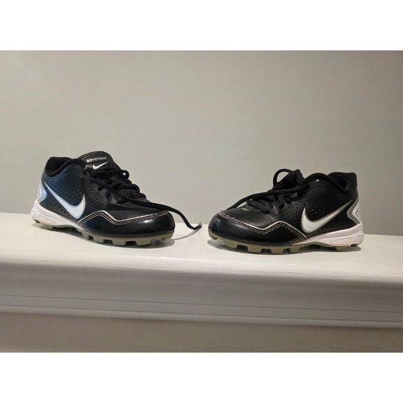 Nike Other - Kid sz 11C Nike Keystone Baseball Cleats Black White 469726-011 Fallball Spring